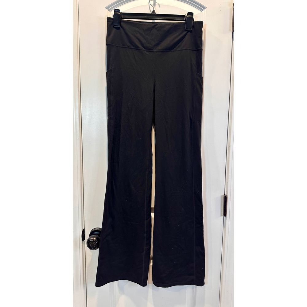 Fabletics Flare Yoga Pants Womens XL Black Excellent High Waisted Pockets